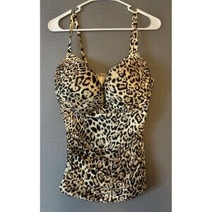 Women's Victoria Secret Cheetah Print Ruched Padded Swin Tankini 38DD